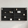 Le charme du rangement avec ce armoire avec portes, a l'aspect bois, coloris noir et bois naturel