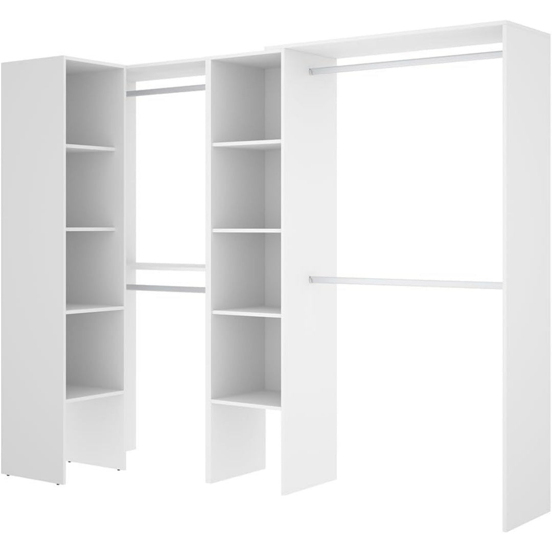 Une touche de caractere, armoire a l'aspect bois dans un ton blanc et bois naturel