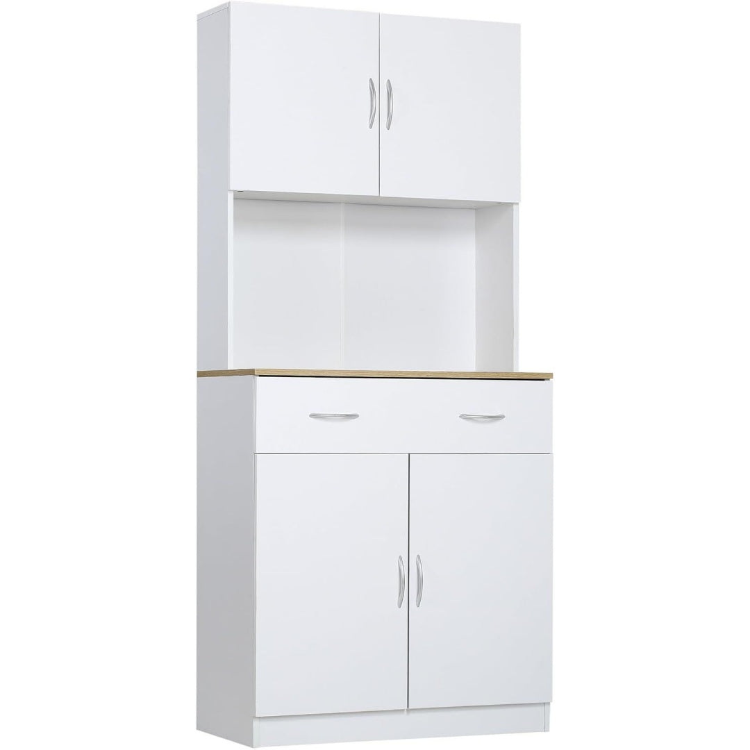 Une silhouette equilibree pour ce buffet avec tiroirs, avec portes, teinte blanc et vert