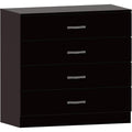 Un espace mieux organise grace a ce commode avec tiroirs, aux accents metalliques, finition noir