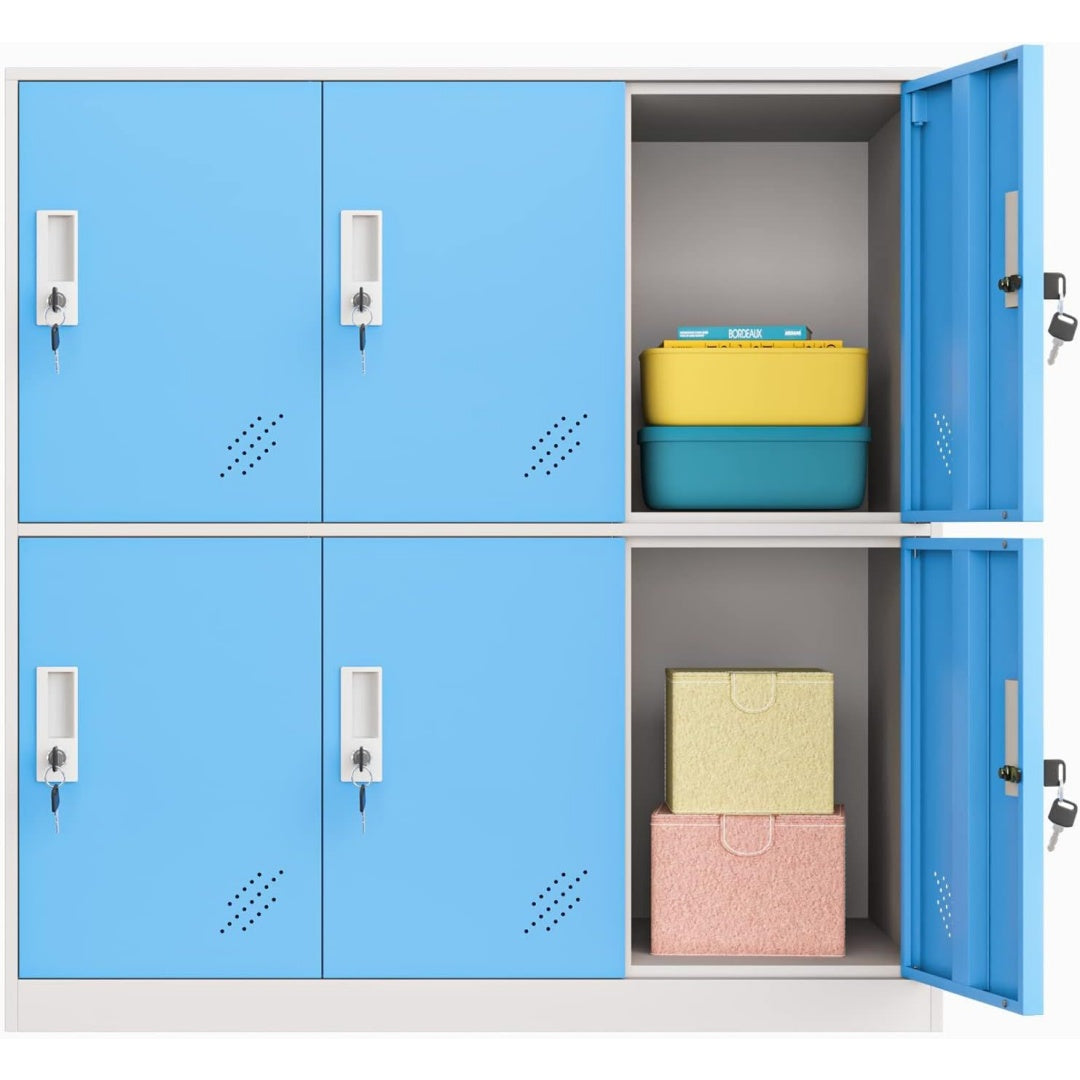 Une silhouette equilibree pour ce armoire avec portes, aux accents metalliques, teinte non determine