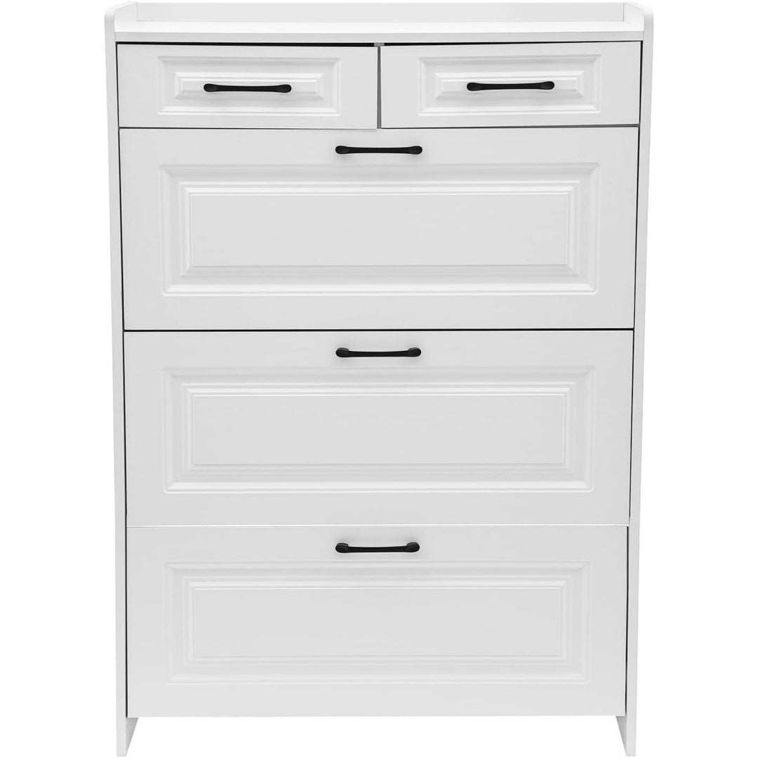 Une touche de caractere, commode avec tiroirs, avec portes dans un ton blanc et bois naturel