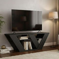 Un espace mieux organise grace a ce buffet avec etageres, aux lignes contemporaines, finition anthracite