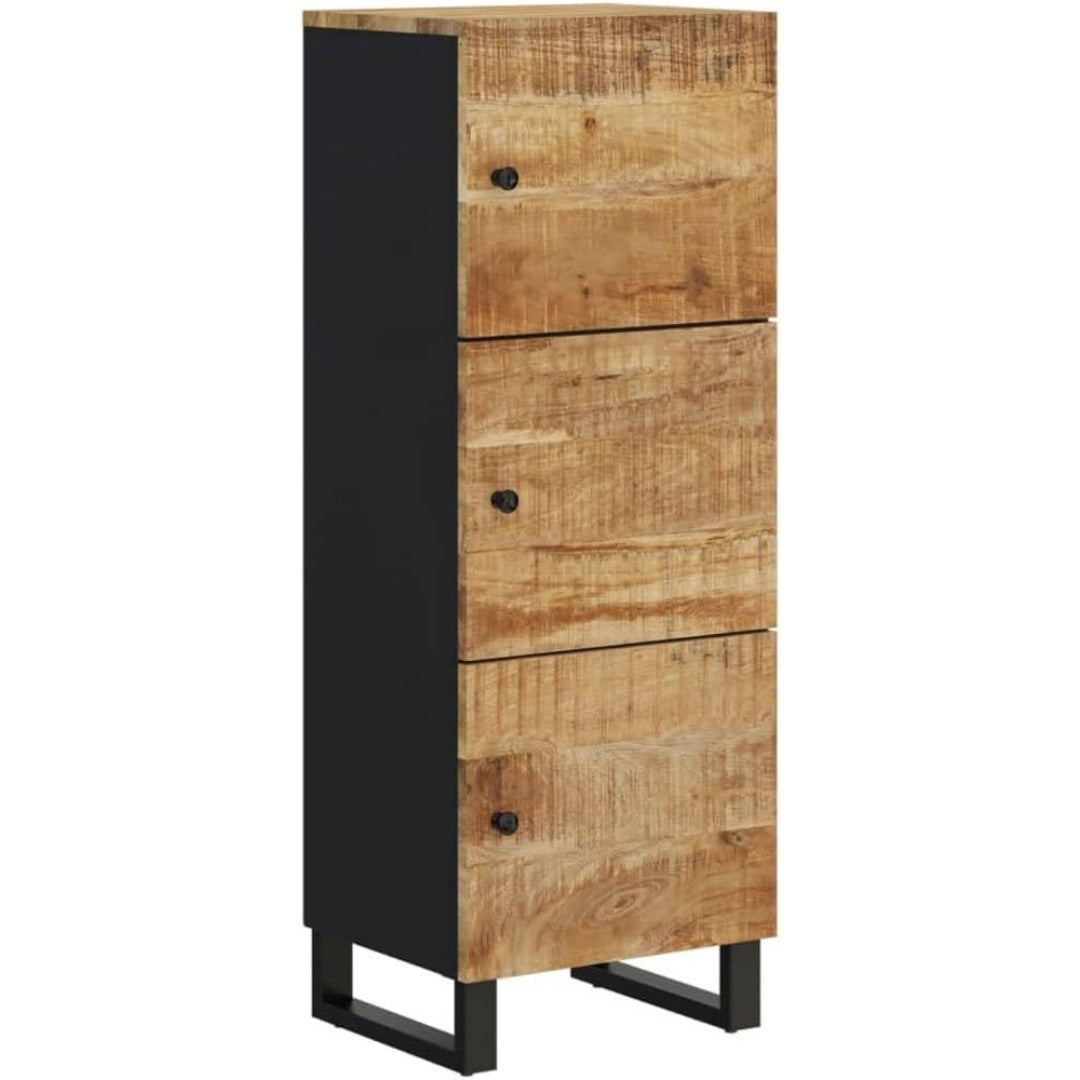 Un espace mieux organise grace a ce buffet avec portes, a l'aspect bois, finition bois naturel