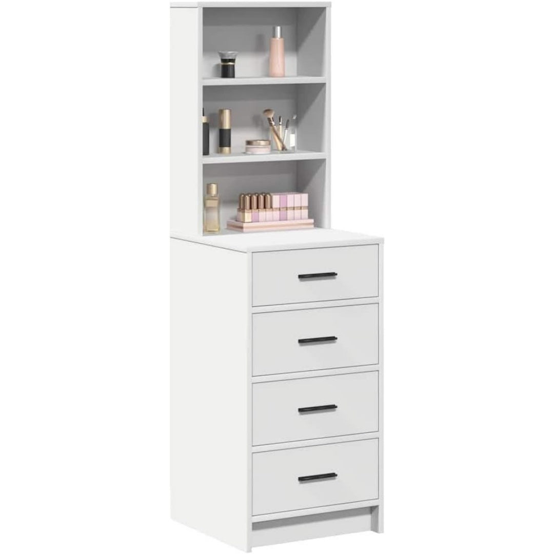 Le charme du rangement avec ce armoire a l'aspect bois, coloris blanc et bois naturel