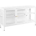 Une touche de caractere, buffet avec portes, avec etageres dans un ton blanc