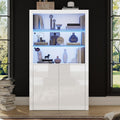 Pour un interieur harmonieux, buffet avec portes, avec etageres en finition blanc et vert