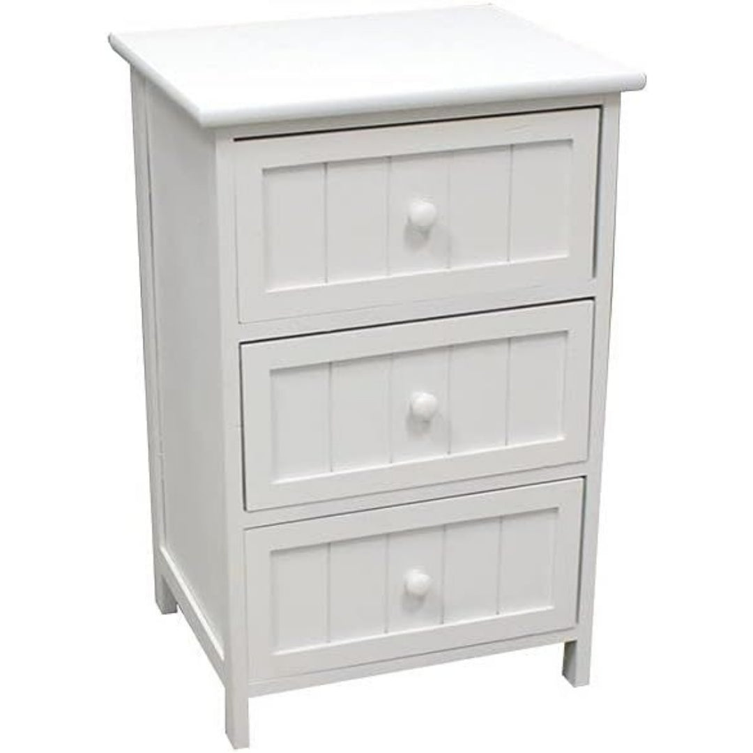 Un espace mieux organise grace a ce commode avec tiroirs, finition blanc et vert