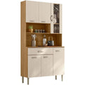 Pour un interieur harmonieux, buffet avec tiroirs, avec portes en finition blanc et chene