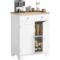Une silhouette equilibree pour ce buffet avec tiroirs, avec portes, teinte blanc et naturel