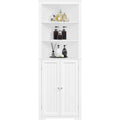 Une silhouette equilibree pour ce bibliotheque avec portes, avec etageres, teinte blanc et dore