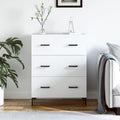 Une silhouette equilibree pour ce buffet avec tiroirs, avec portes, teinte blanc et bois naturel