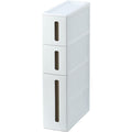 Un espace mieux organise grace a ce commode avec tiroirs, avec portes, finition blanc et noir