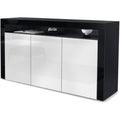 Pour un interieur harmonieux, buffet avec tiroirs, avec portes en finition blanc et noir