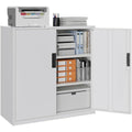 Pour un interieur harmonieux, bibliotheque avec portes, avec etageres en finition blanc