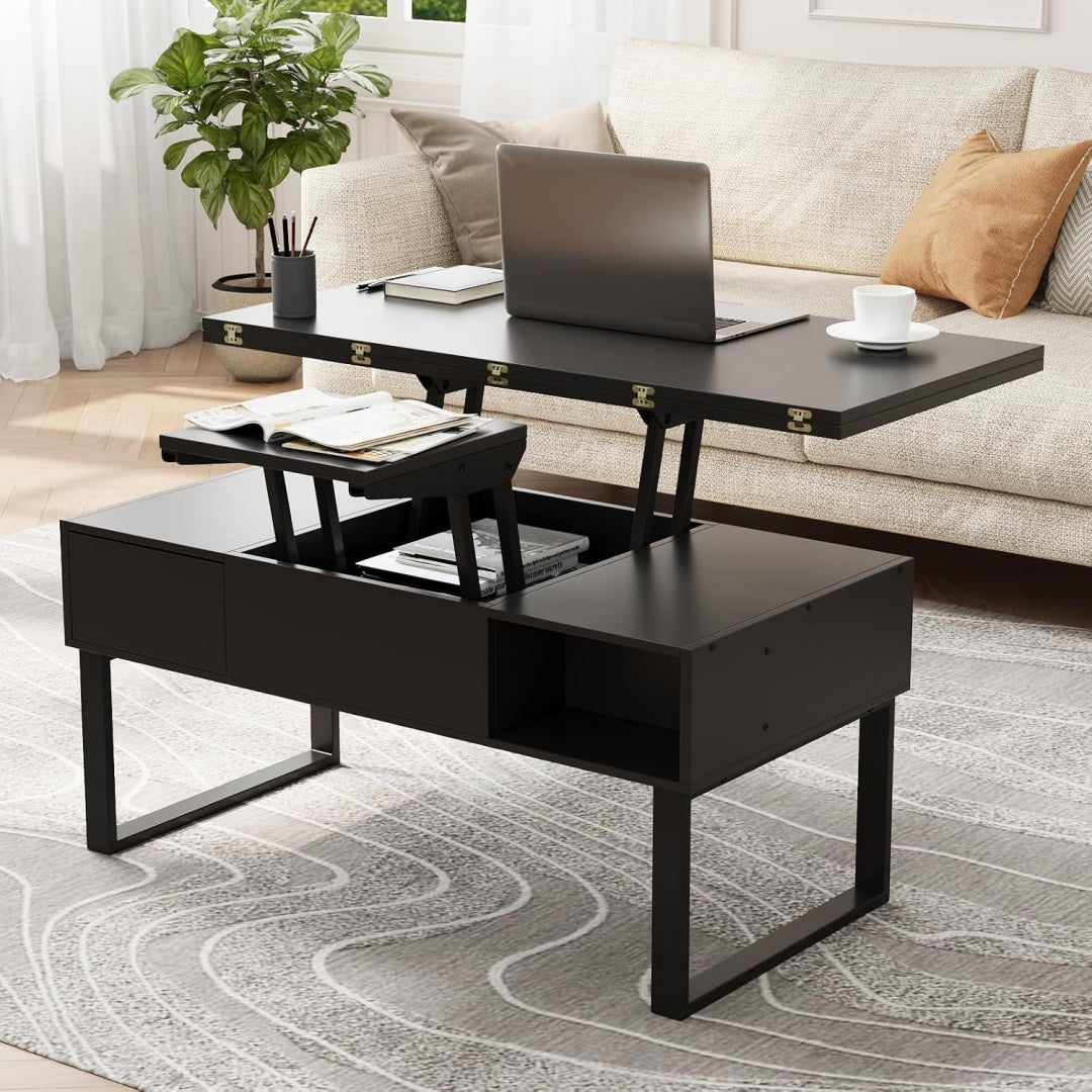 Le charme du rangement avec ce commode avec tiroirs, avec portes, coloris noir