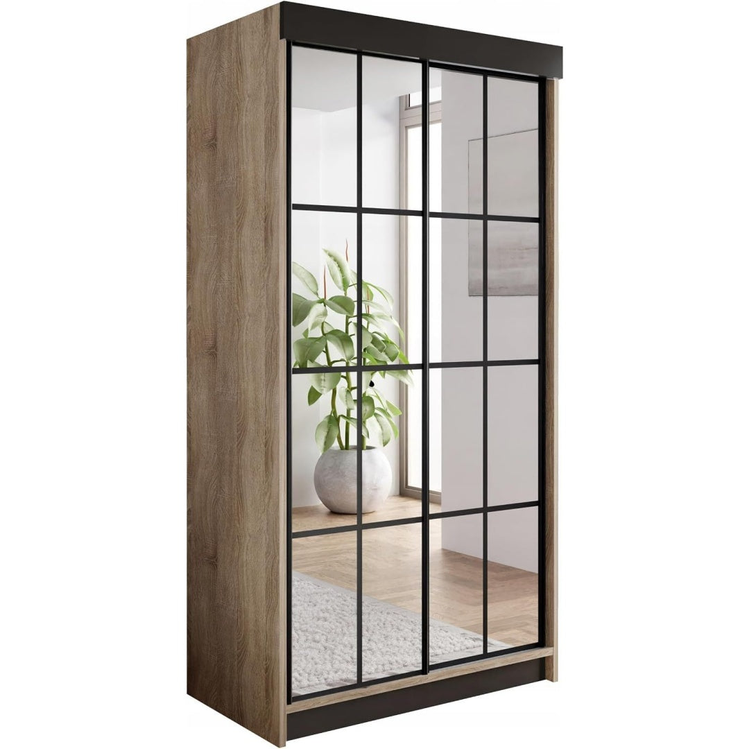 Une silhouette equilibree pour ce armoire avec portes, teinte noir et vert