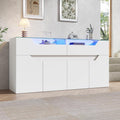 Pour un interieur harmonieux, buffet avec tiroirs, avec portes en finition blanc et bois naturel