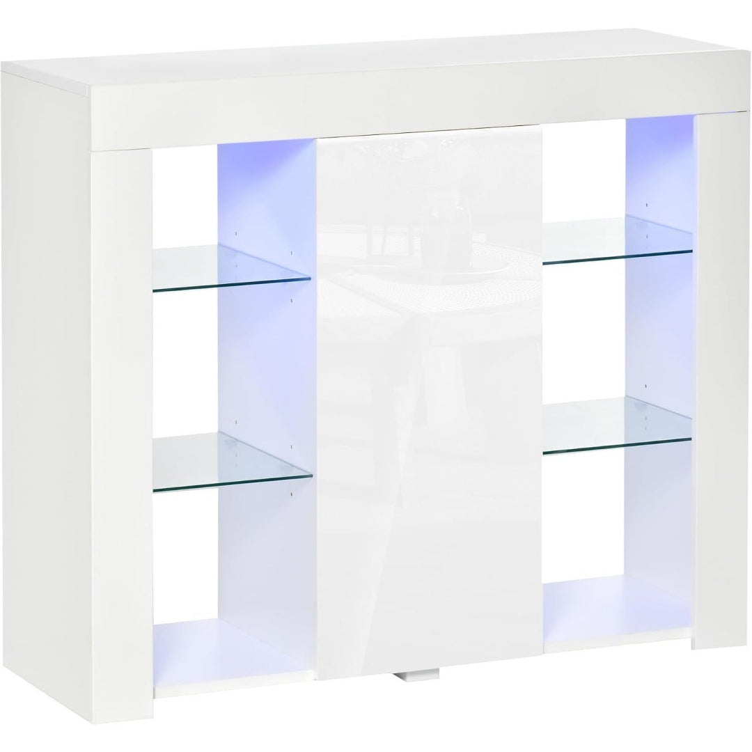 Le charme du rangement avec ce buffet avec tiroirs, avec portes, coloris blanc