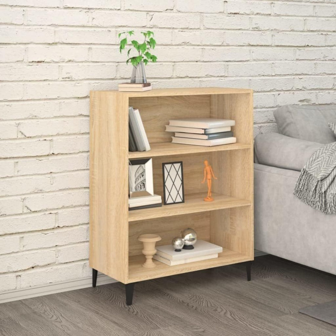 Une touche de caractere, buffet avec etageres, a l'aspect bois dans un ton chene et bois naturel