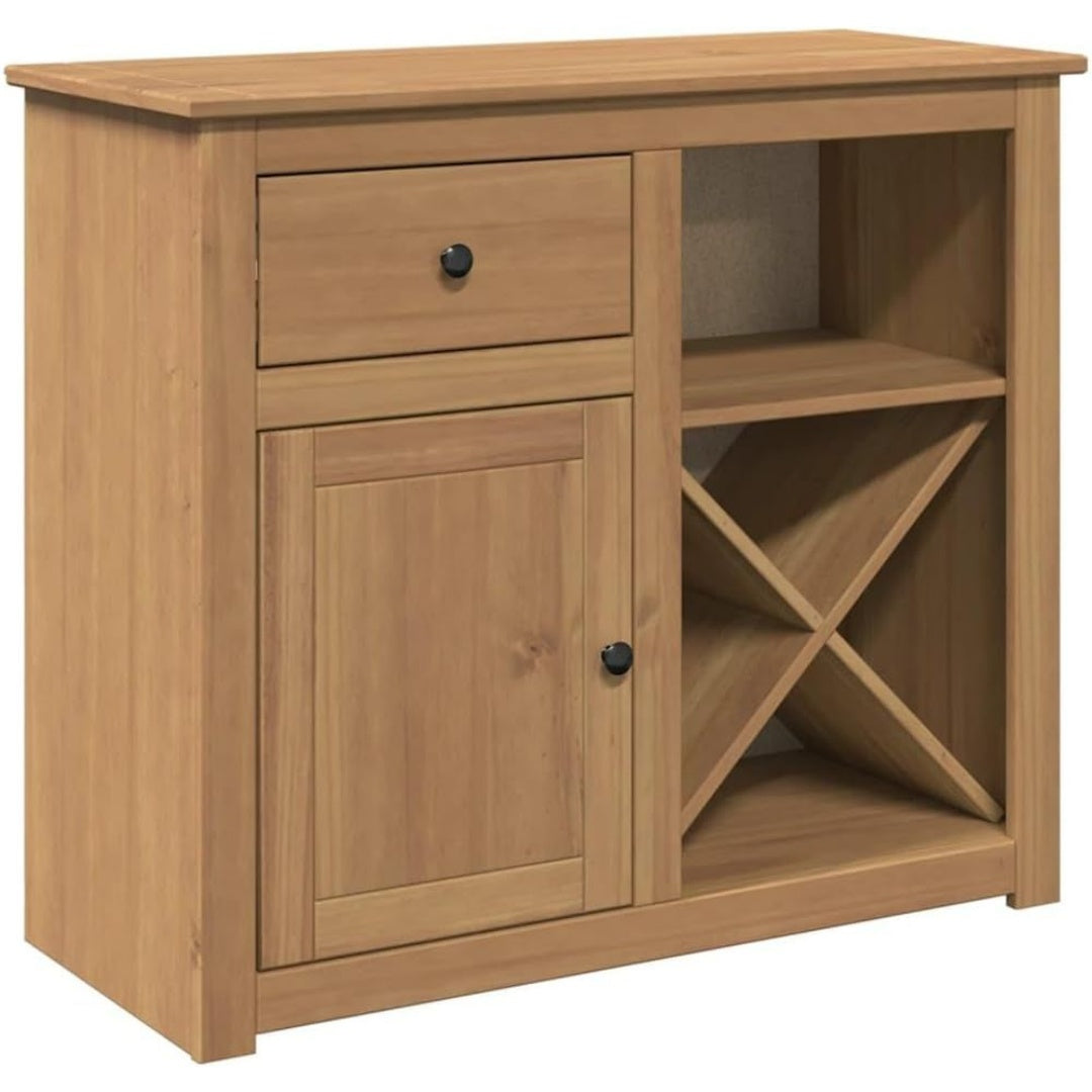 Pour un interieur harmonieux, buffet avec tiroirs, a l'aspect bois en finition naturel et bois naturel