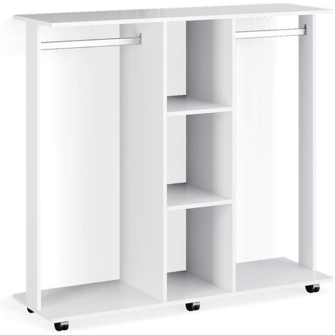Le charme du rangement avec ce armoire aux lignes soignees, coloris blanc