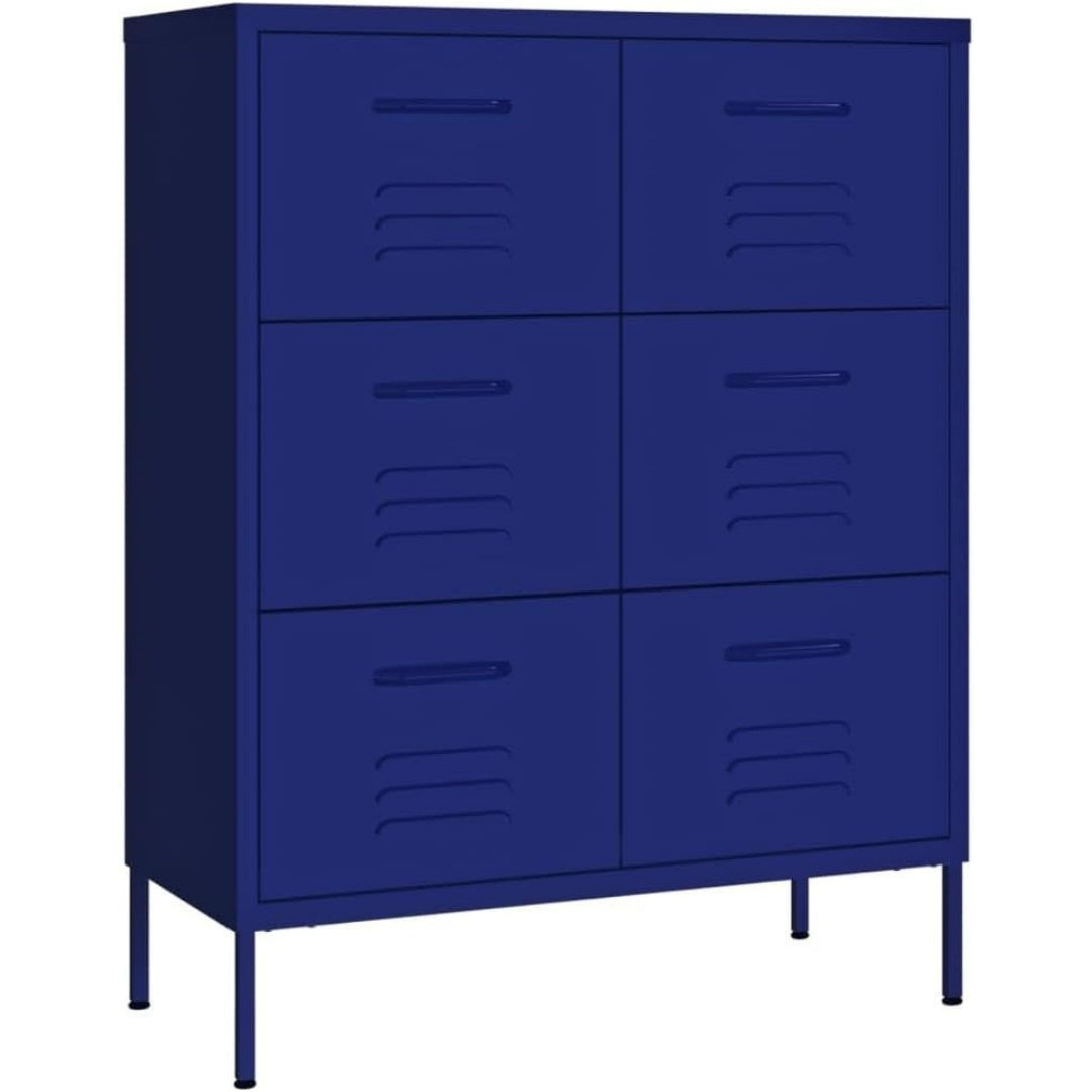 Le charme du rangement avec ce commode avec tiroirs, avec portes, coloris vert et bleu
