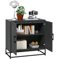 Pour un interieur harmonieux, buffet avec portes, avec etageres en finition noir