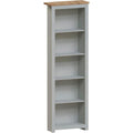 Un espace mieux organise grace a ce bibliotheque a l'aspect bois, finition gris et chene