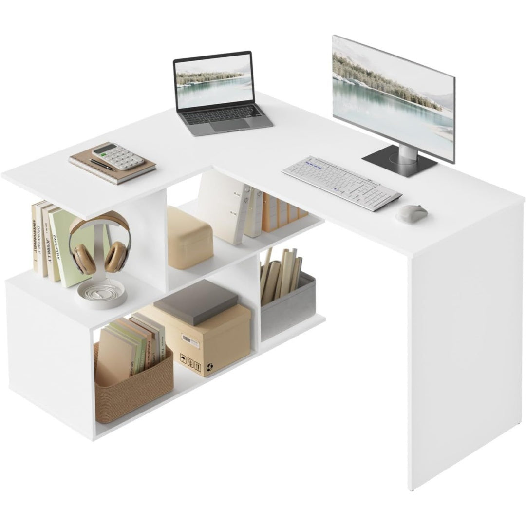 Pour un interieur harmonieux, table a l'aspect bois en finition blanc et noir