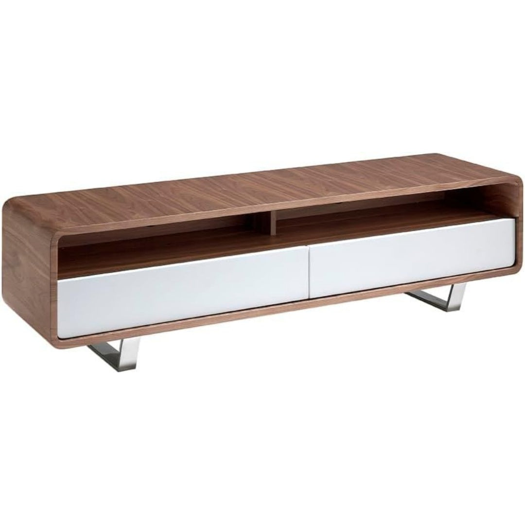 Pour un interieur harmonieux, commode avec tiroirs, avec portes en finition blanc et naturel
