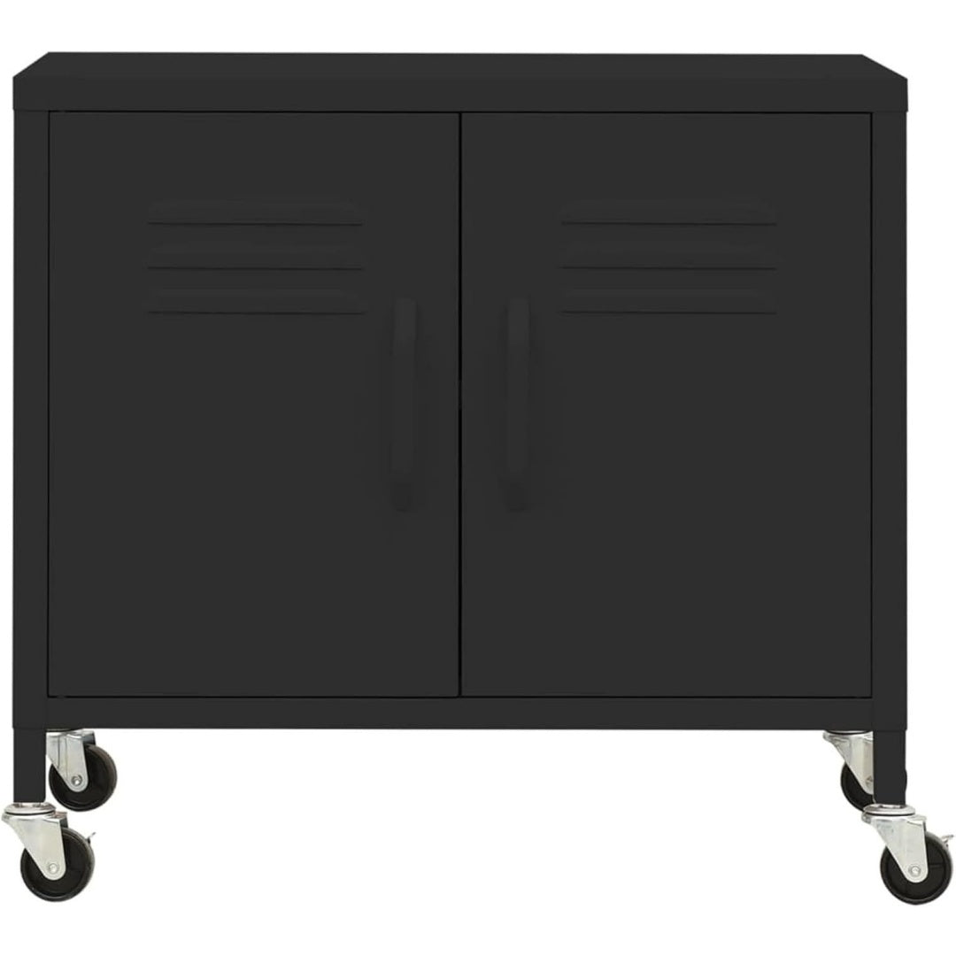 Pour un interieur harmonieux, armoire aux accents metalliques en finition noir
