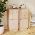Pour un interieur harmonieux, buffet avec tiroirs, avec portes en finition marron et bois naturel
