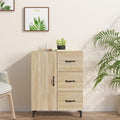 Pour un interieur harmonieux, buffet avec tiroirs, avec portes en finition chene et bois naturel