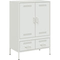 Pour un interieur harmonieux, buffet avec portes, au style industriel en finition blanc