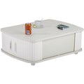 Pour un interieur harmonieux, table basse aux lignes soignees en finition blanc et noir